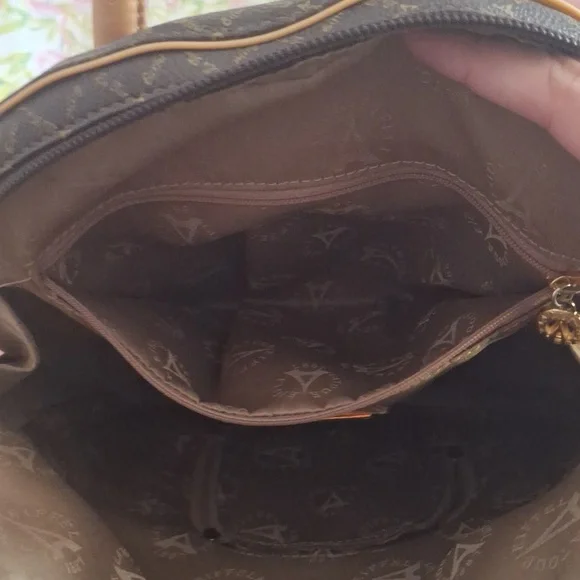 La Tour Effiel 80s Vintage Paris Women's Brown Book Bag Backpack - Picture 4 of 11